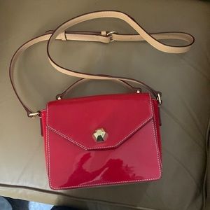 Frances Valentine crossbody bag. Red patent leather. Like new